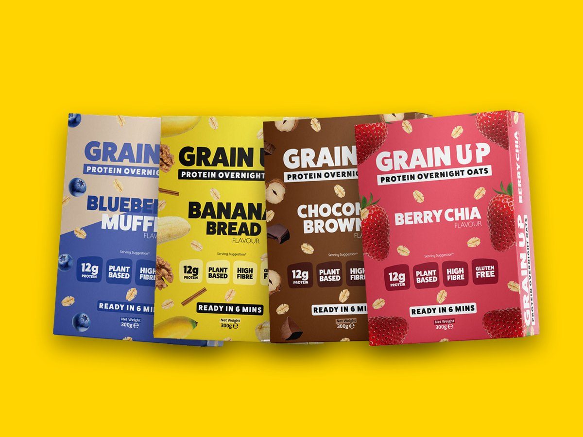 All four Grain Up 300g boxes