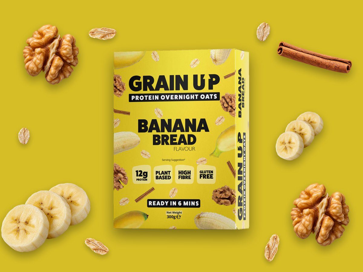 Banana Bread box with banana and walnuts